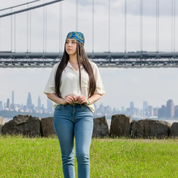 Pañoleta Mandala Azul Celeste 100 x 100 Metros